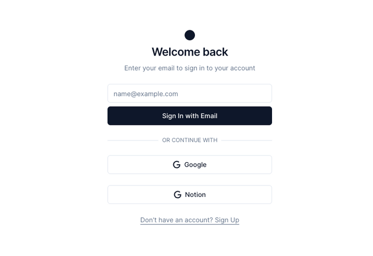 The Login form