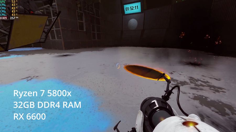 Portal 2 Benchmarks with the 5800x