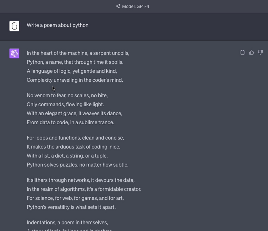 ChatGPT's Poem about Python